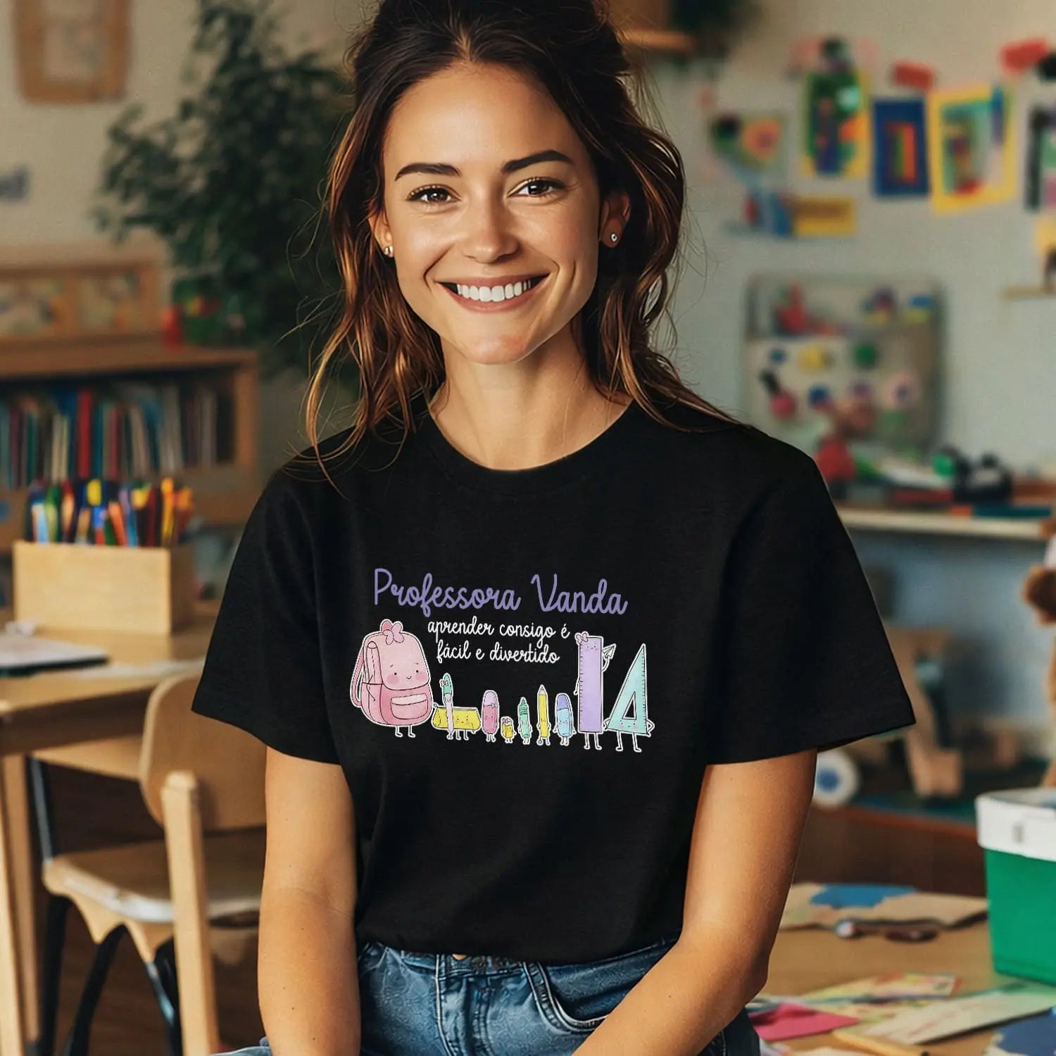 t shirt professora personalizada com nome