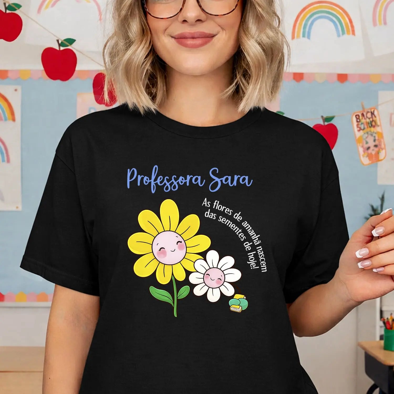 t shirt professora personalizada com nome