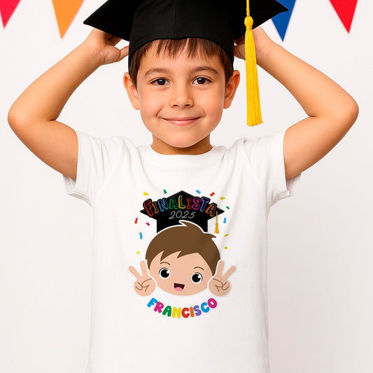 t-shirt finalista personalizada com nome e ano