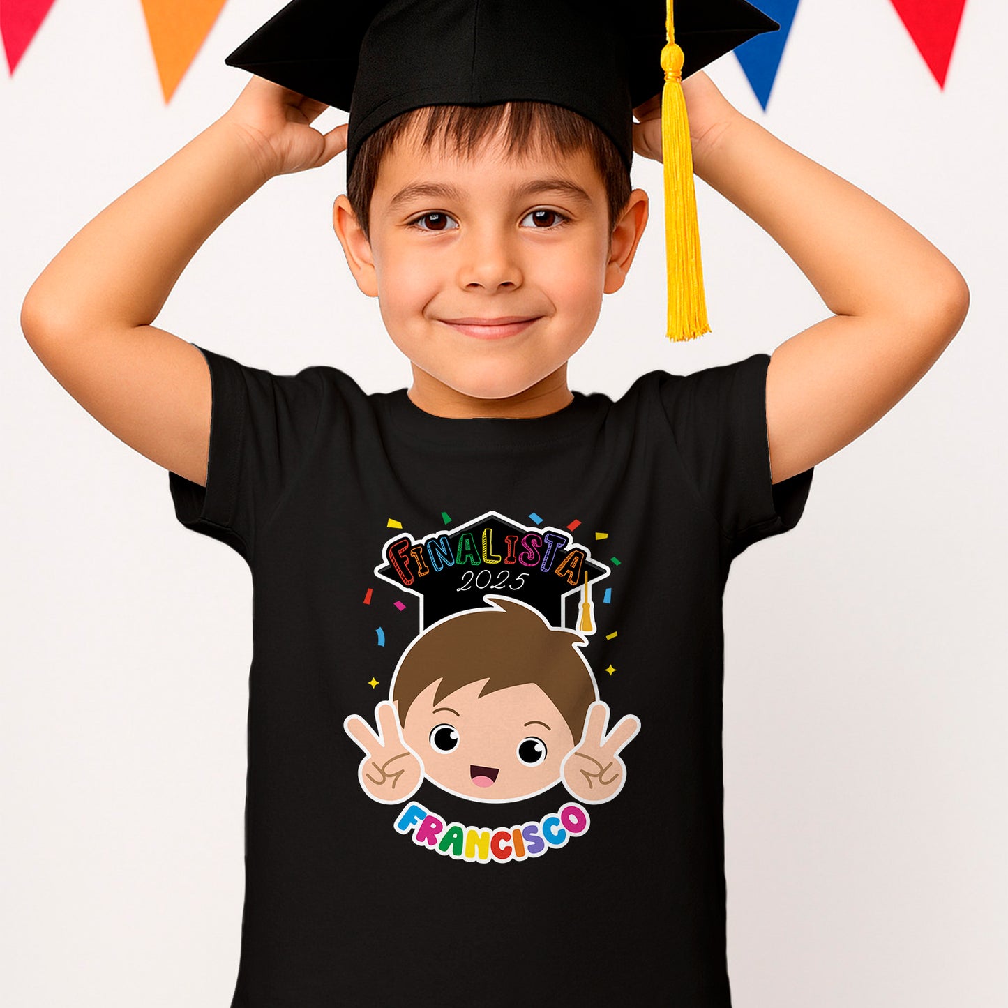 t-shirt finalista personalizada com nome e ano
