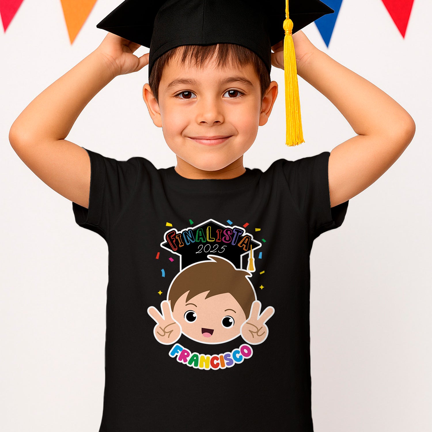 t-shirt finalista personalizada com nome e ano
