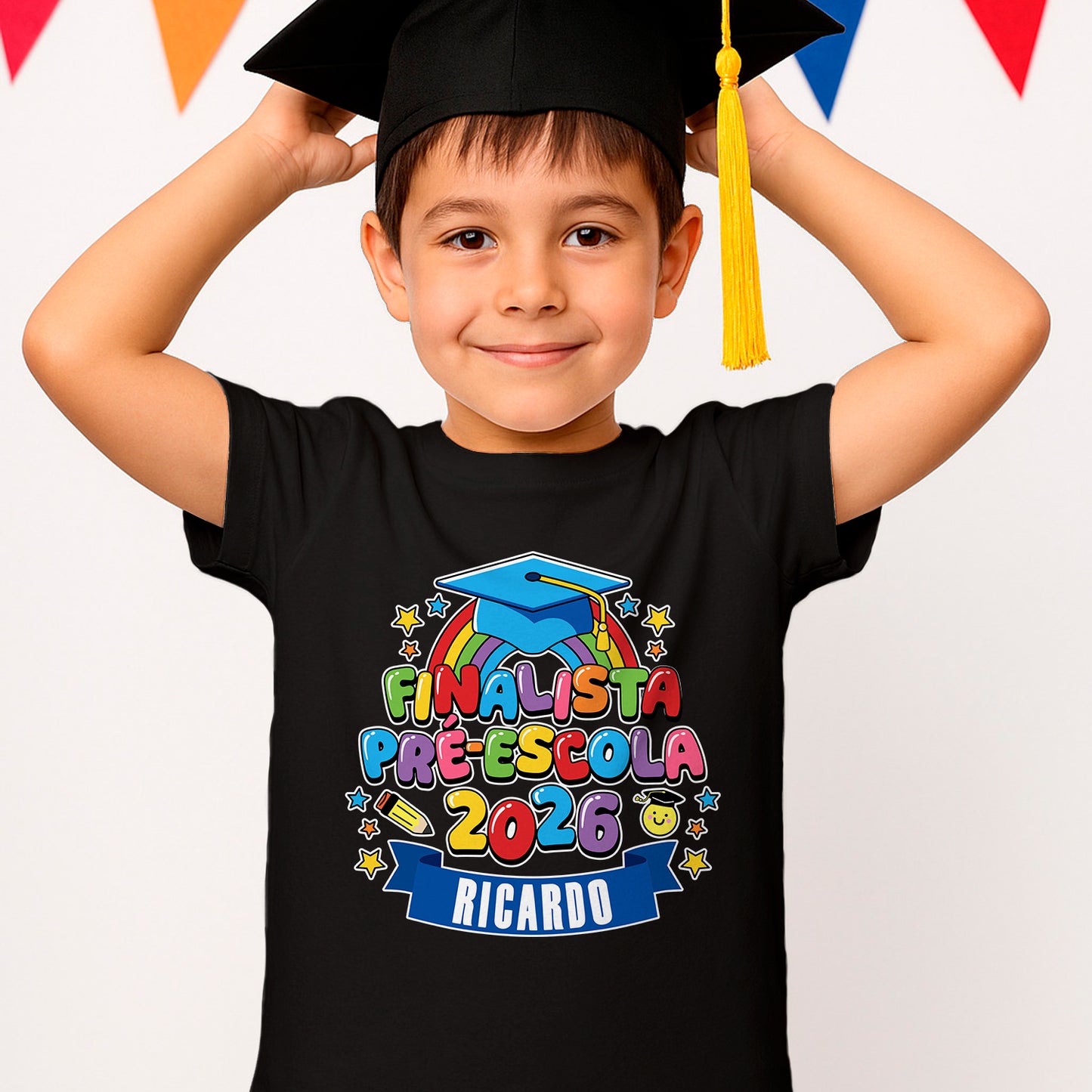 t-shirt finalista personalizada com nome e ano