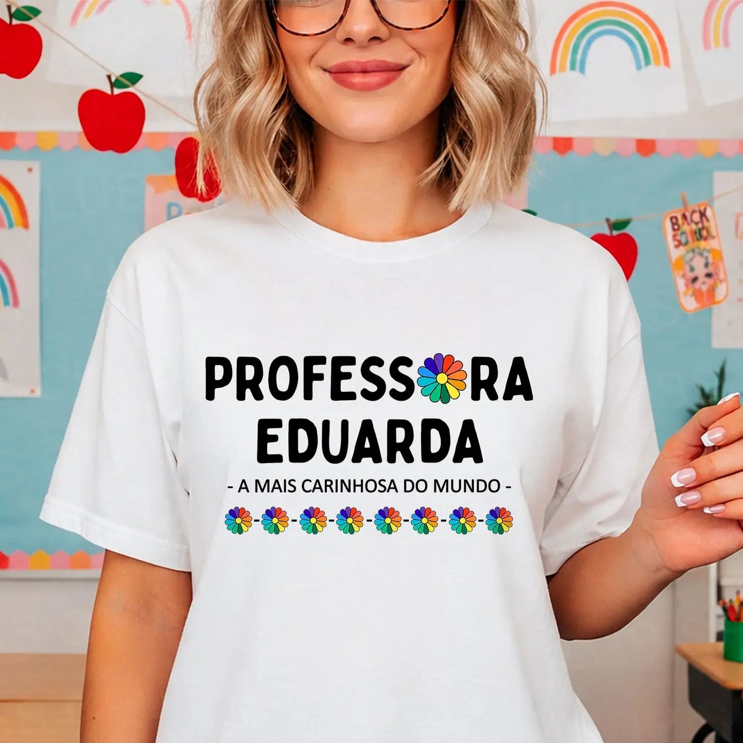 t shirt professora personalizada com nome e frase