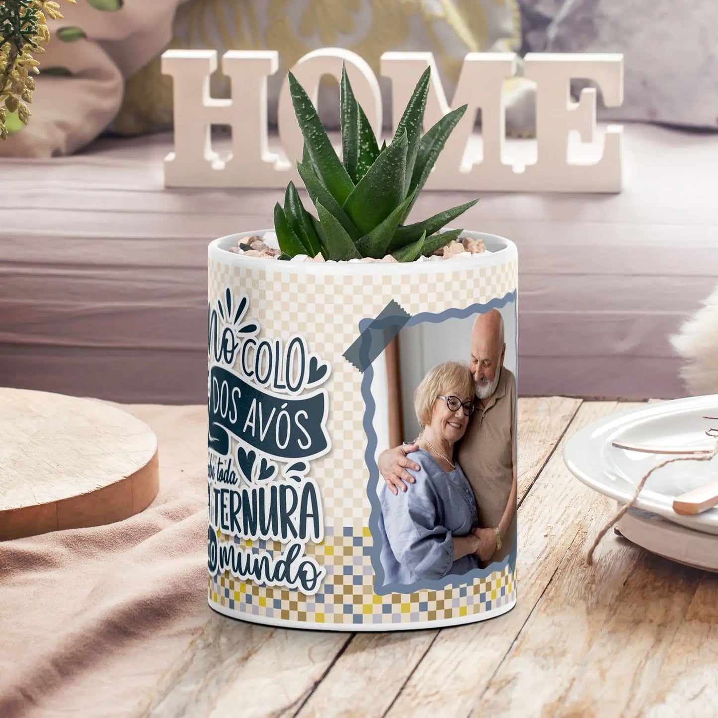 vaso personalizado para avós com fotografia