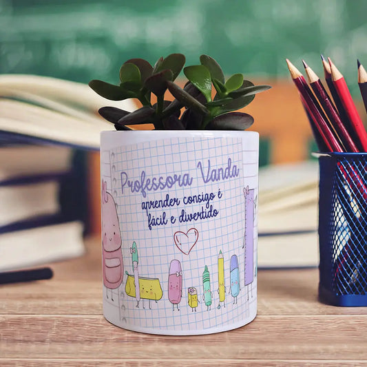 vaso professora personalizado com nome