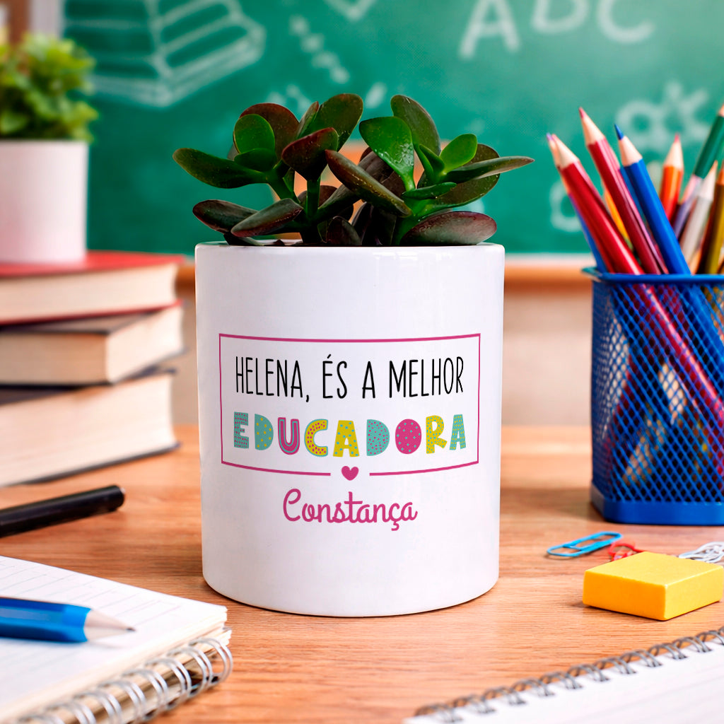 vaso educadora personalizado com nome 