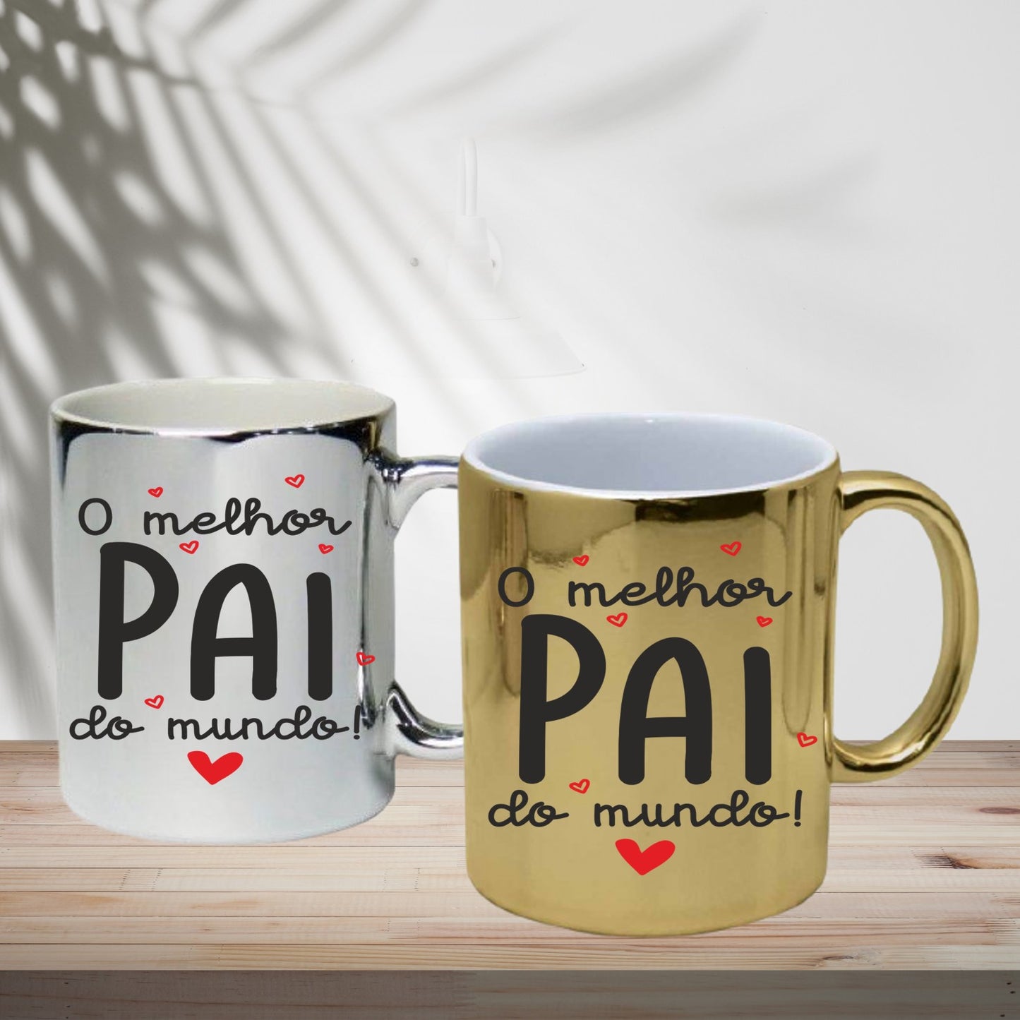 Caneca cromada "O melhor pai do mundo"