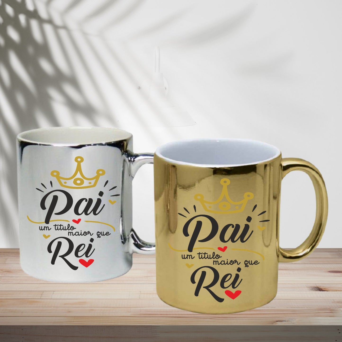 Caneca cromada "Pai um título maior que rei"