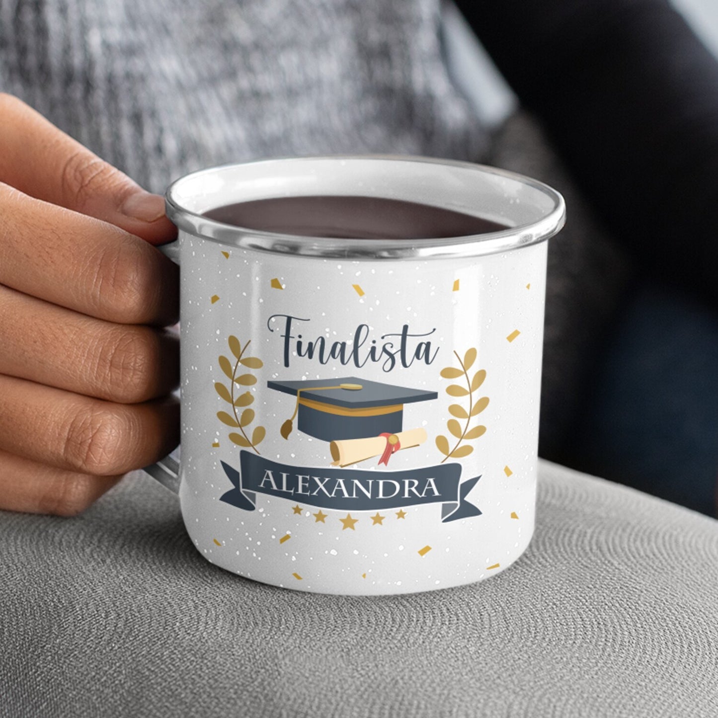 Caneca de Esmalte "Congratulations"