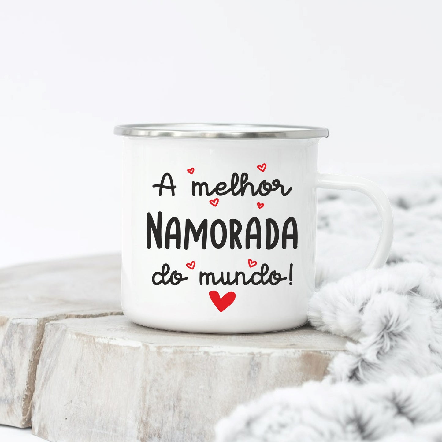 Caneca de Esmalte "A(o) melhor namorada(o) do mundo"