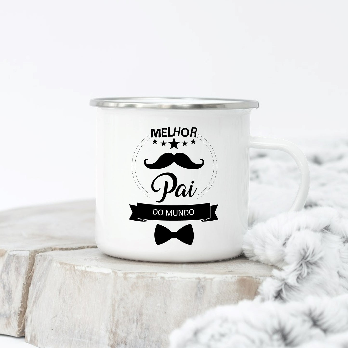 Caneca de Esmalte "Pai mustache"