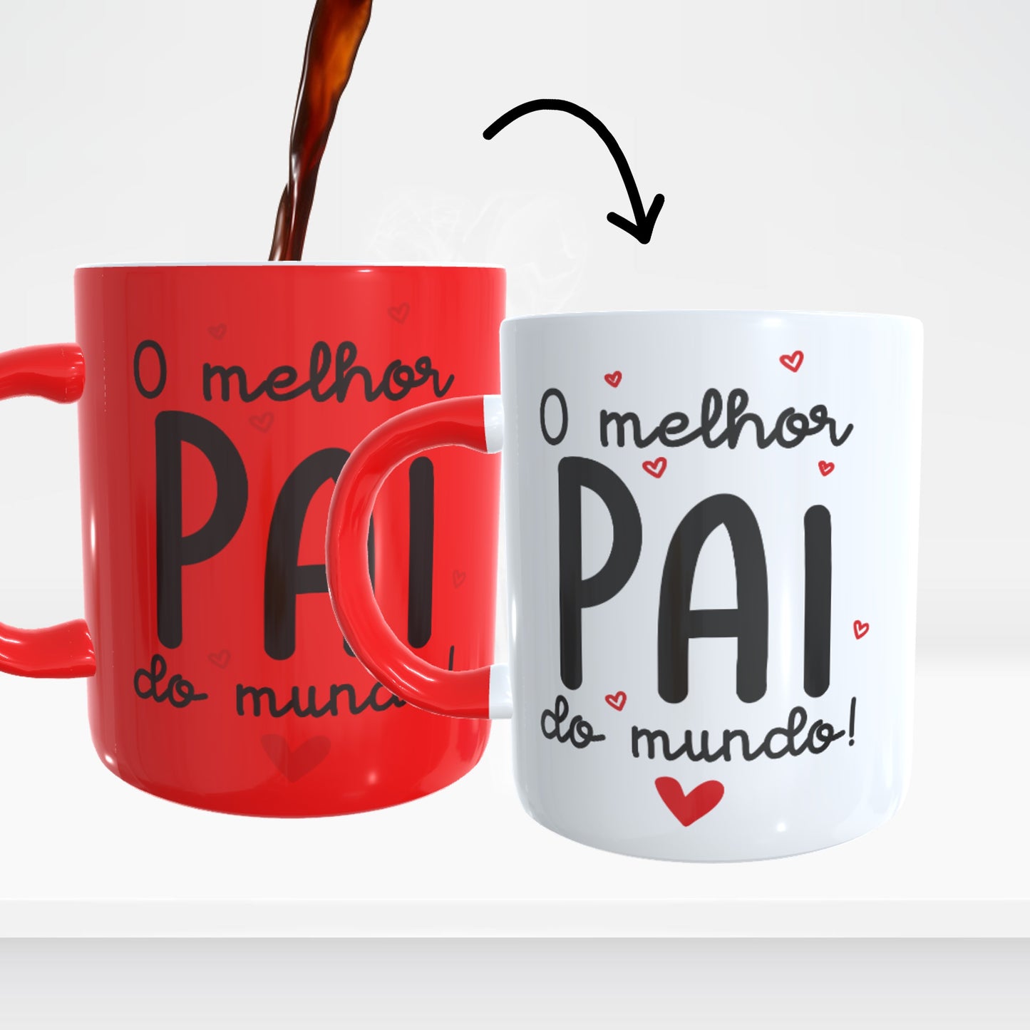 Caneca mágica vermelha "O melhor pai do mundo"