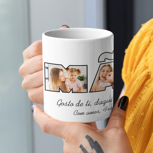 Caneca "Gosto de ti daqui até à lua"