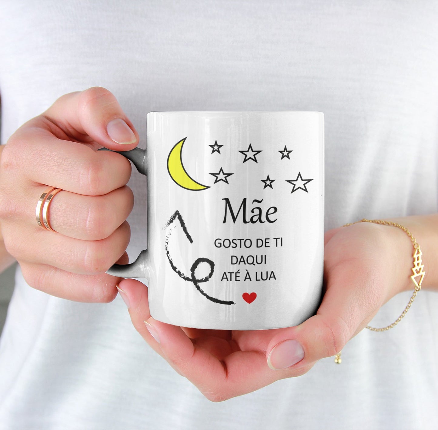 Caneca "Mãe gosto de ti daqui até à lua"