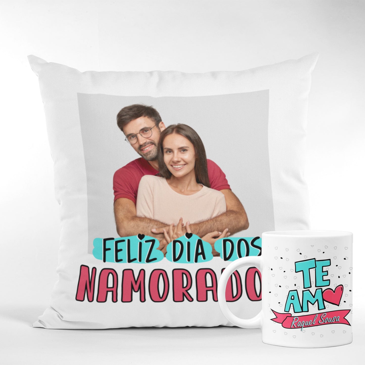 Almofada e/ou Caneca "Feliz Dia dos Namorados"