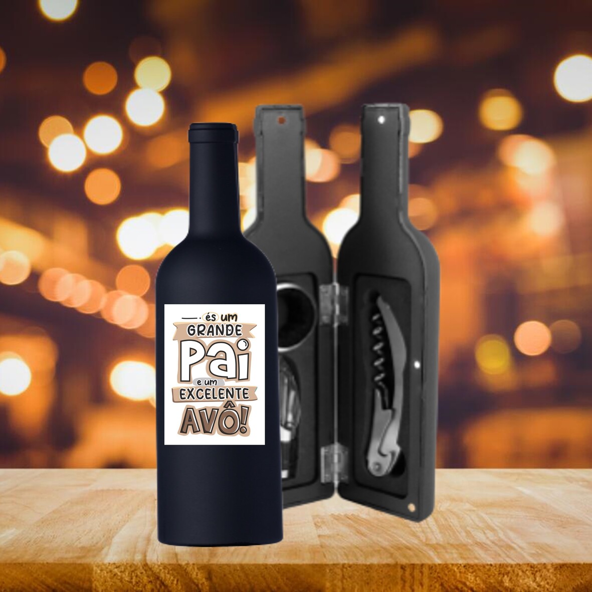 Kit de vinho "És um grande Pai e um excelente Avô!"