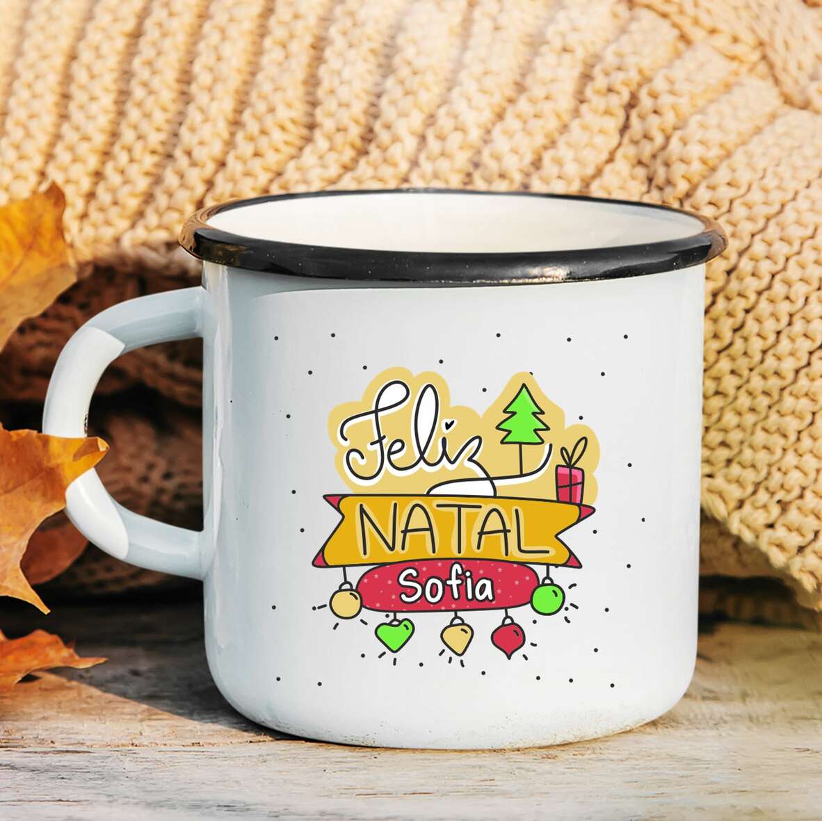 Caneca de Esmalte "Natal Perfeito"