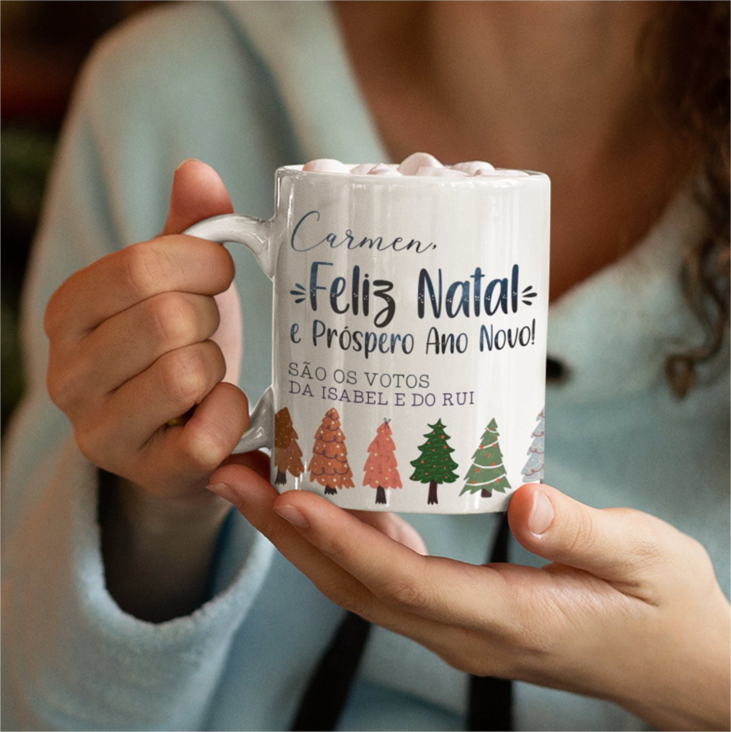 Caneca "Pinheiros de Natal"