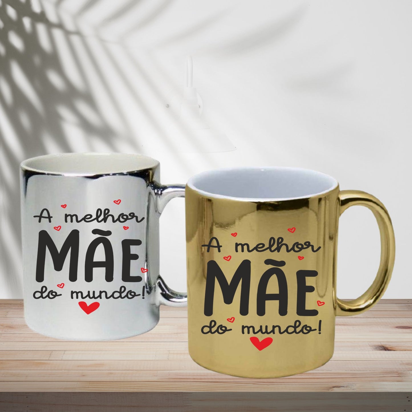 Caneca cromada "A melhor mãe do mundo"