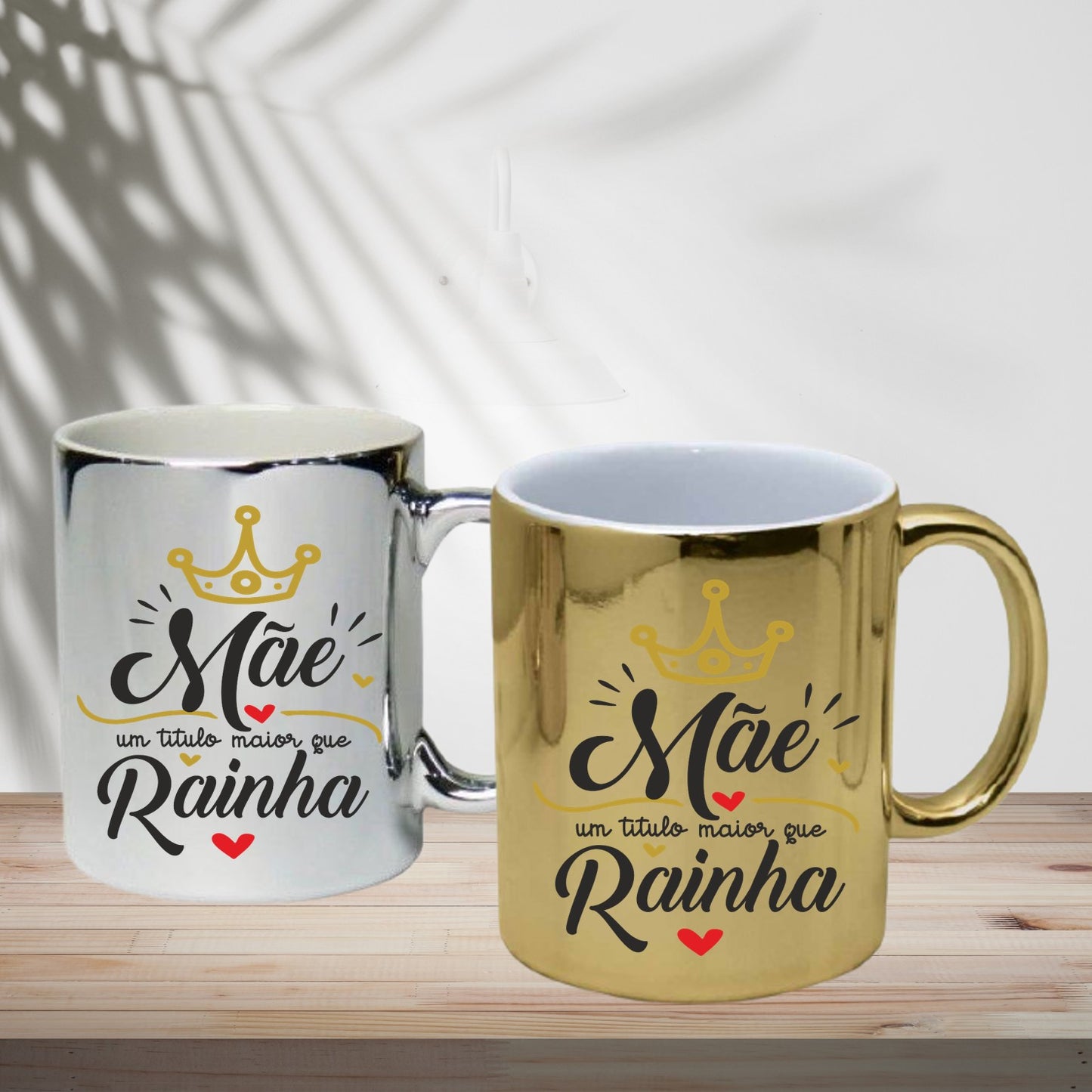 Caneca cromada "Mãe um título maior que rainha"