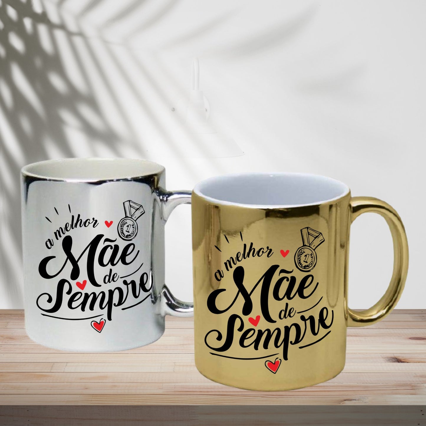 Caneca cromada "A melhor mãe de sempre"